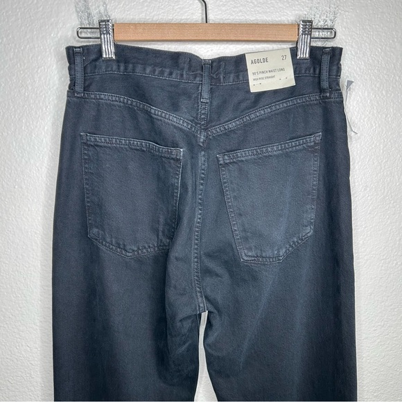 NWT Agolde 90's Pinch Waist Long High Rise Straight jeans in Crushed 27 - Picture 11 of 13